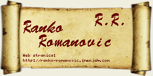 Ranko Romanović vizit kartica